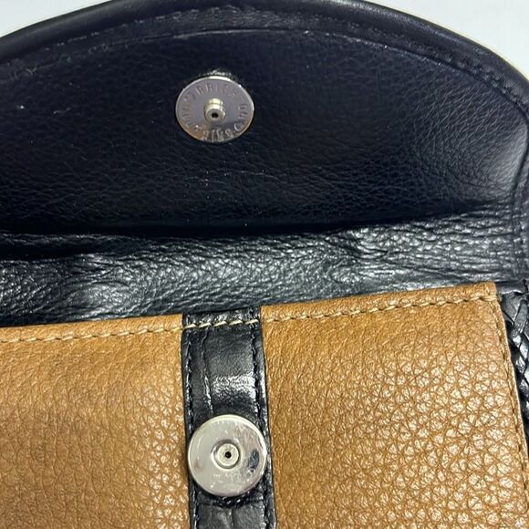 Brighton Tri-fold Brown Black Silver-Tone Magnetic Closure Various Compartments - Picture 10 of 16